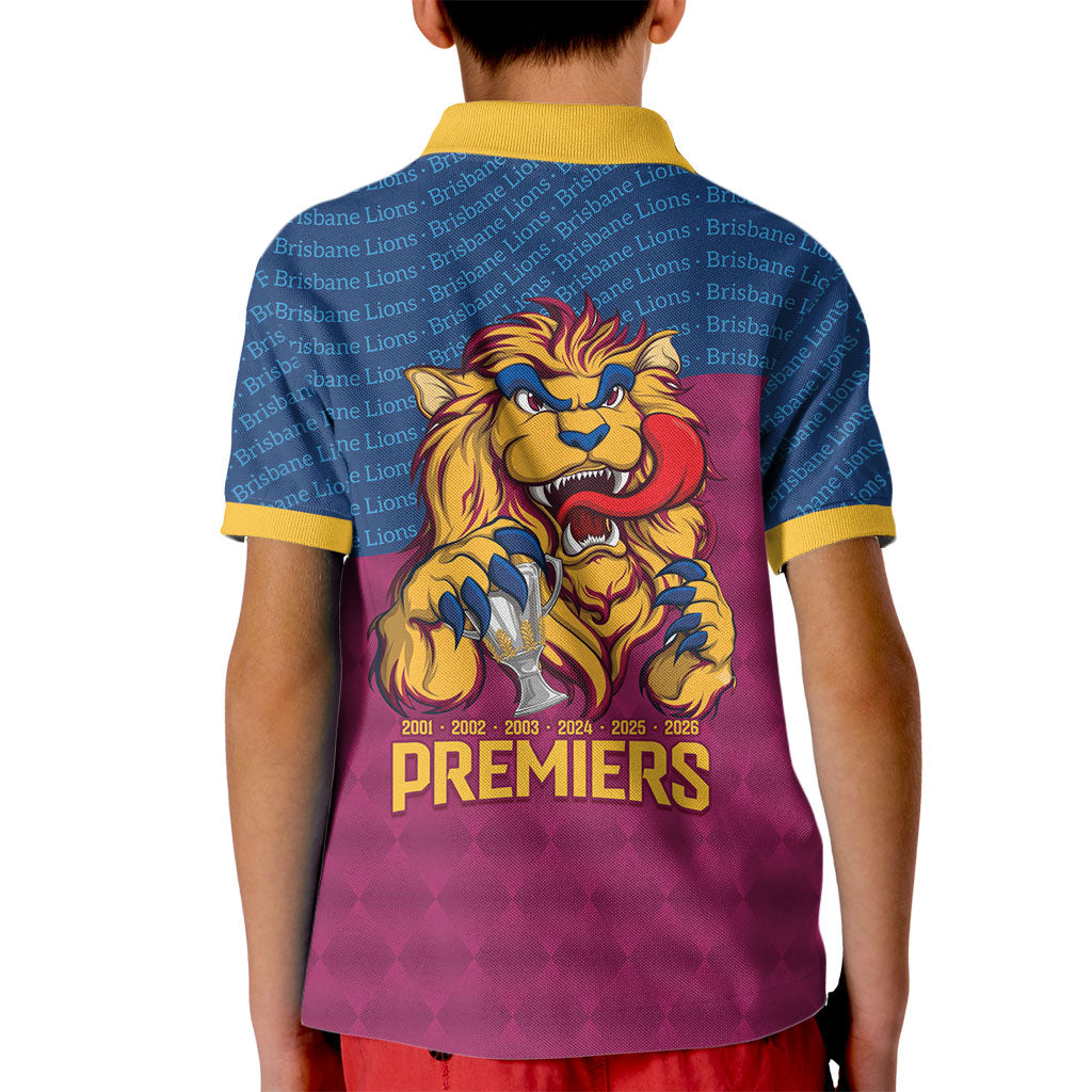 Brisbane Lions Back-to-Back Premiers Kid Polo Shirt