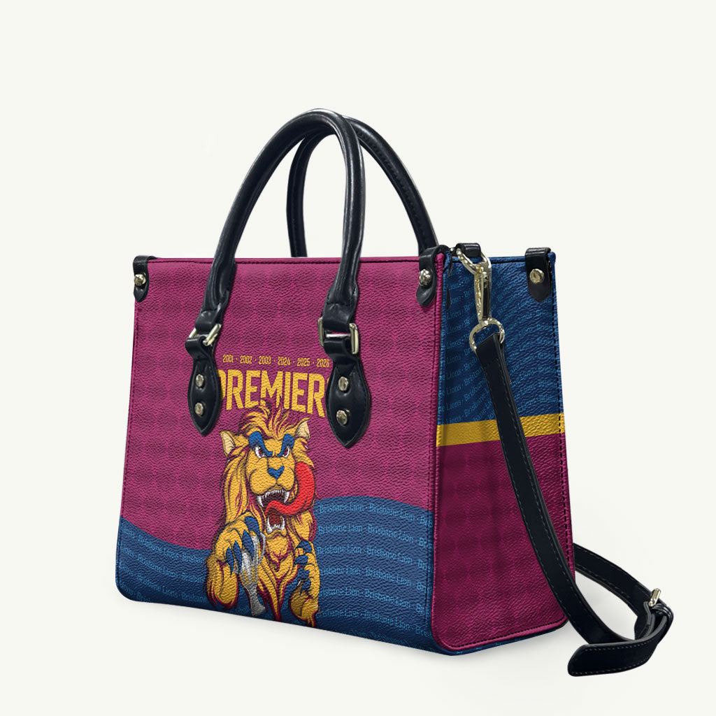Brisbane Lions Back-to-Back Premiers Leather Bag