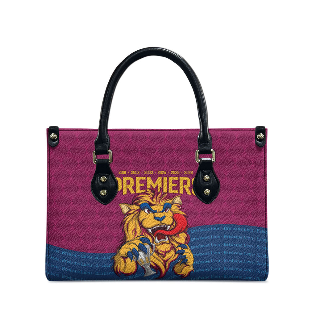 Brisbane Lions Back-to-Back Premiers Leather Bag