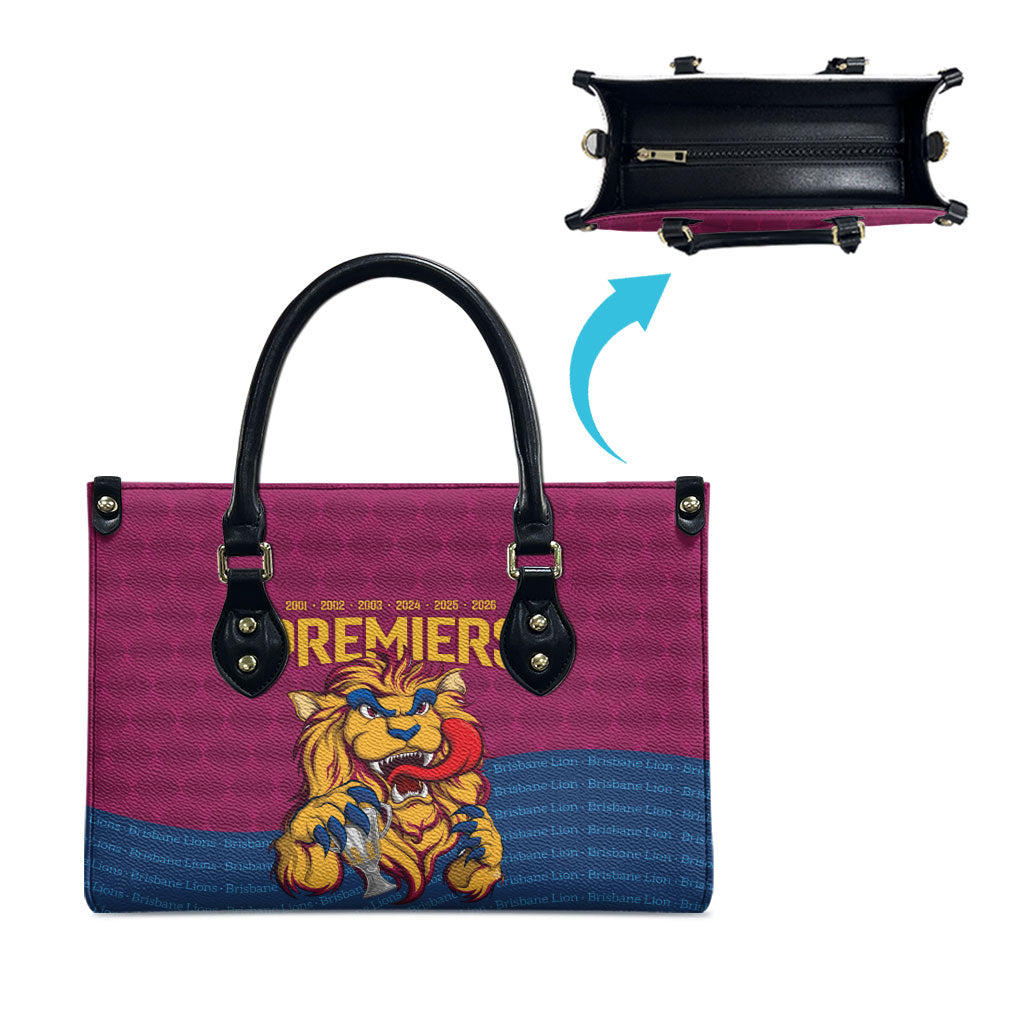 Brisbane Lions Back-to-Back Premiers Leather Bag