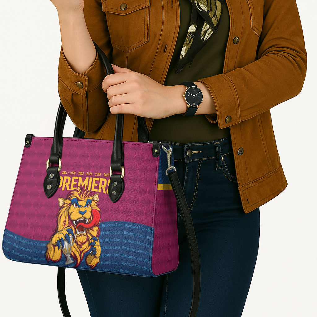 Brisbane Lions Back-to-Back Premiers Leather Bag