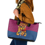 Brisbane Lions Back-to-Back Premiers Leather Tote Bag