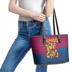 Brisbane Lions Back-to-Back Premiers Leather Tote Bag