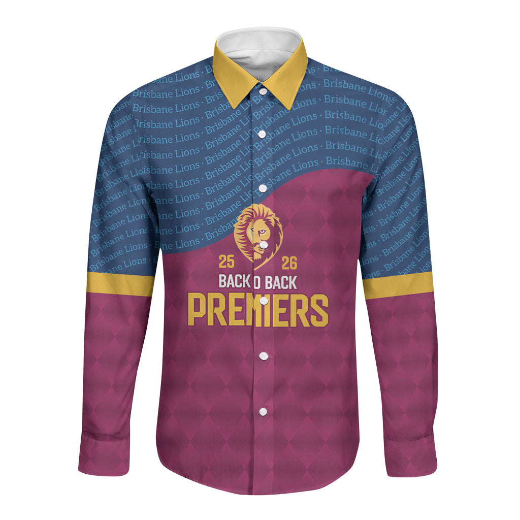 Brisbane Lions Back-to-Back Premiers Long Sleeve Button Shirt