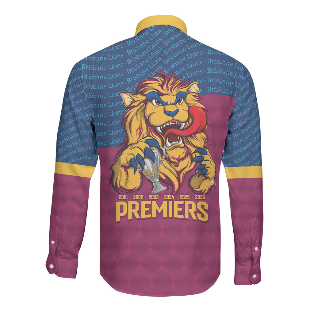 Brisbane Lions Back-to-Back Premiers Long Sleeve Button Shirt