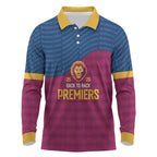 Brisbane Lions Back-to-Back Premiers Long Sleeve Polo Shirt