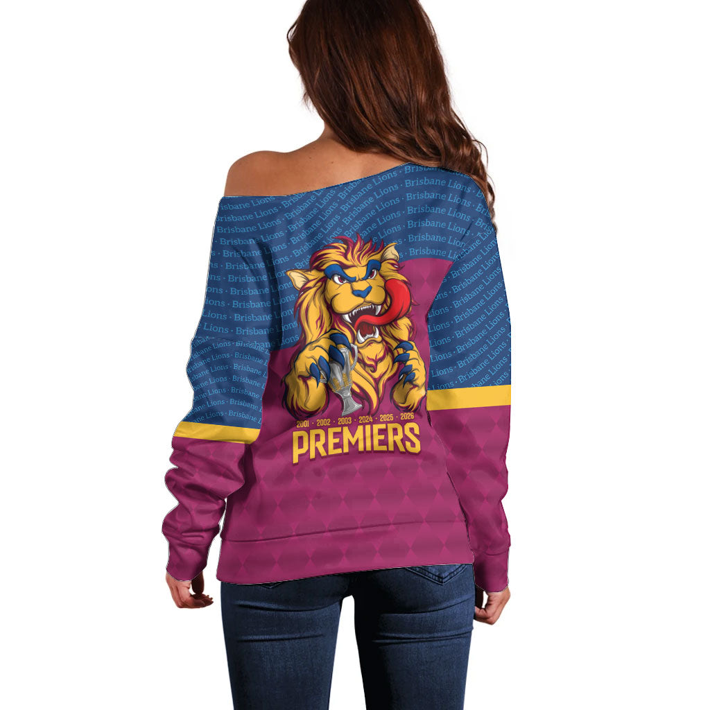 Brisbane Lions Back-to-Back Premiers Off Shoulder Sweater