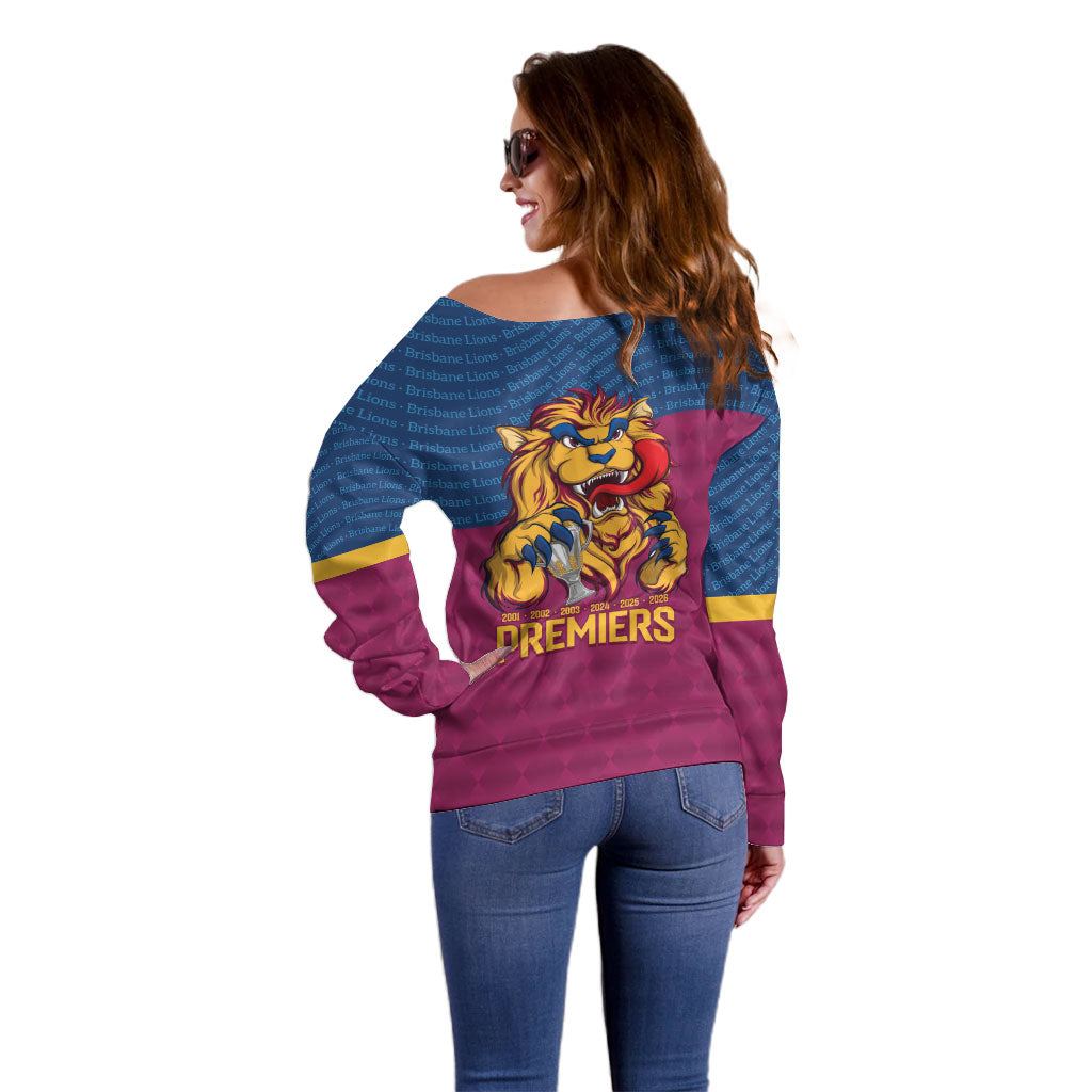Brisbane Lions Back-to-Back Premiers Off Shoulder Sweater