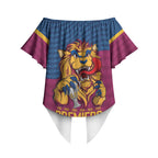 Brisbane Lions Back-to-Back Premiers Off Shoulder Wrap Waist Top