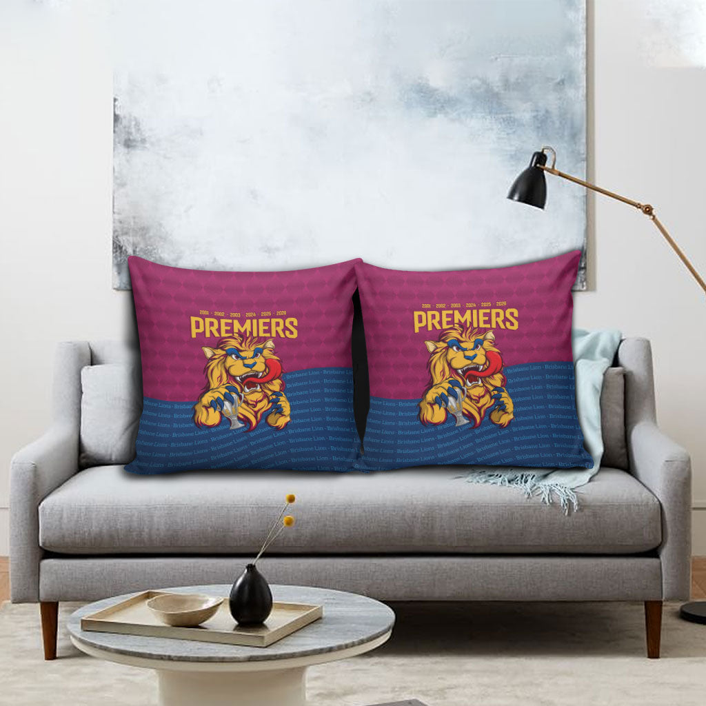 Brisbane Lions Back-to-Back Premiers Pillow Cover