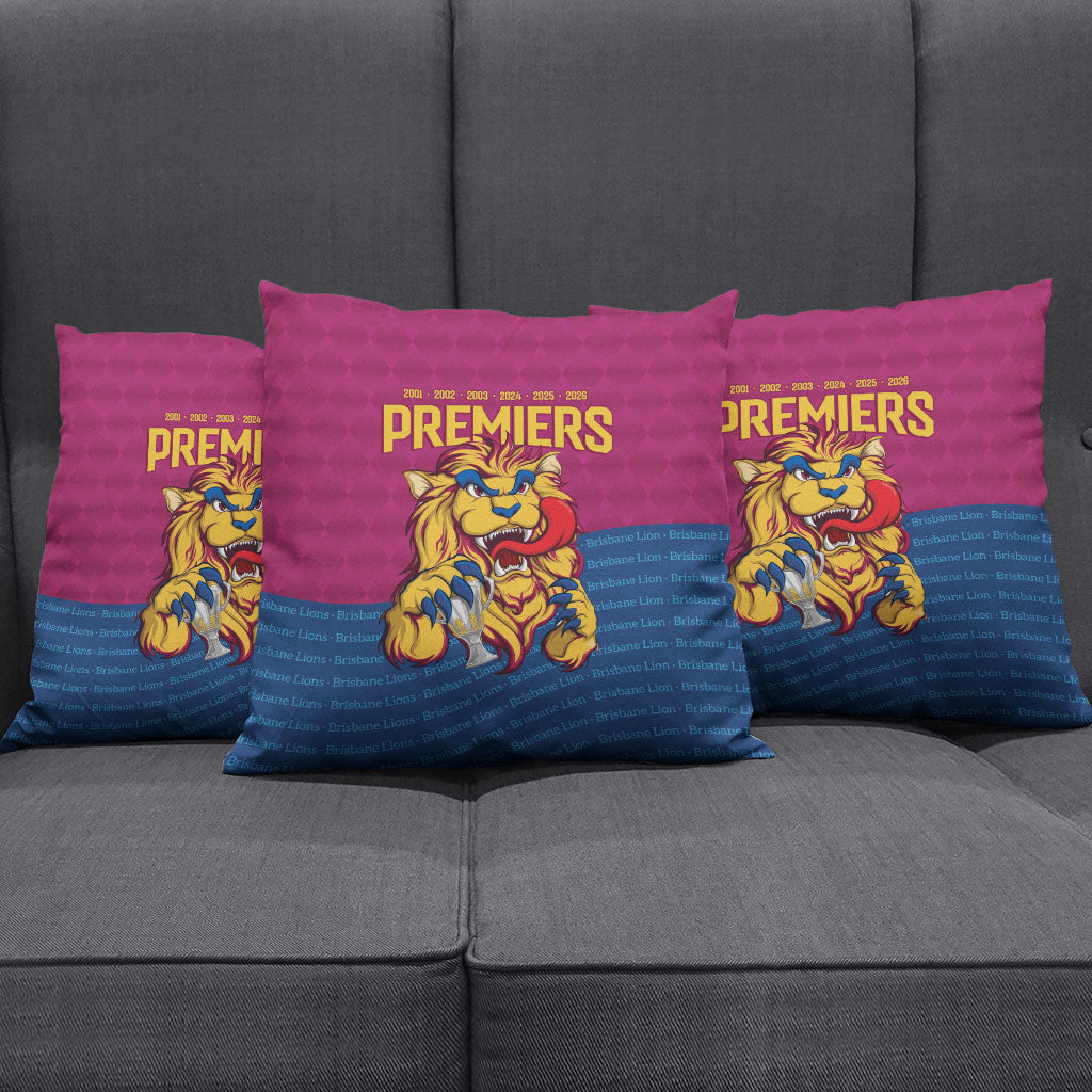 Brisbane Lions Back-to-Back Premiers Pillow Cover