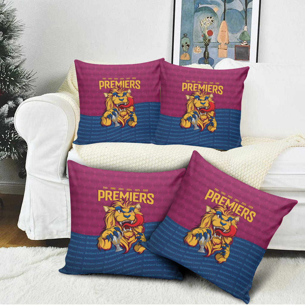 Brisbane Lions Back-to-Back Premiers Pillow Cover
