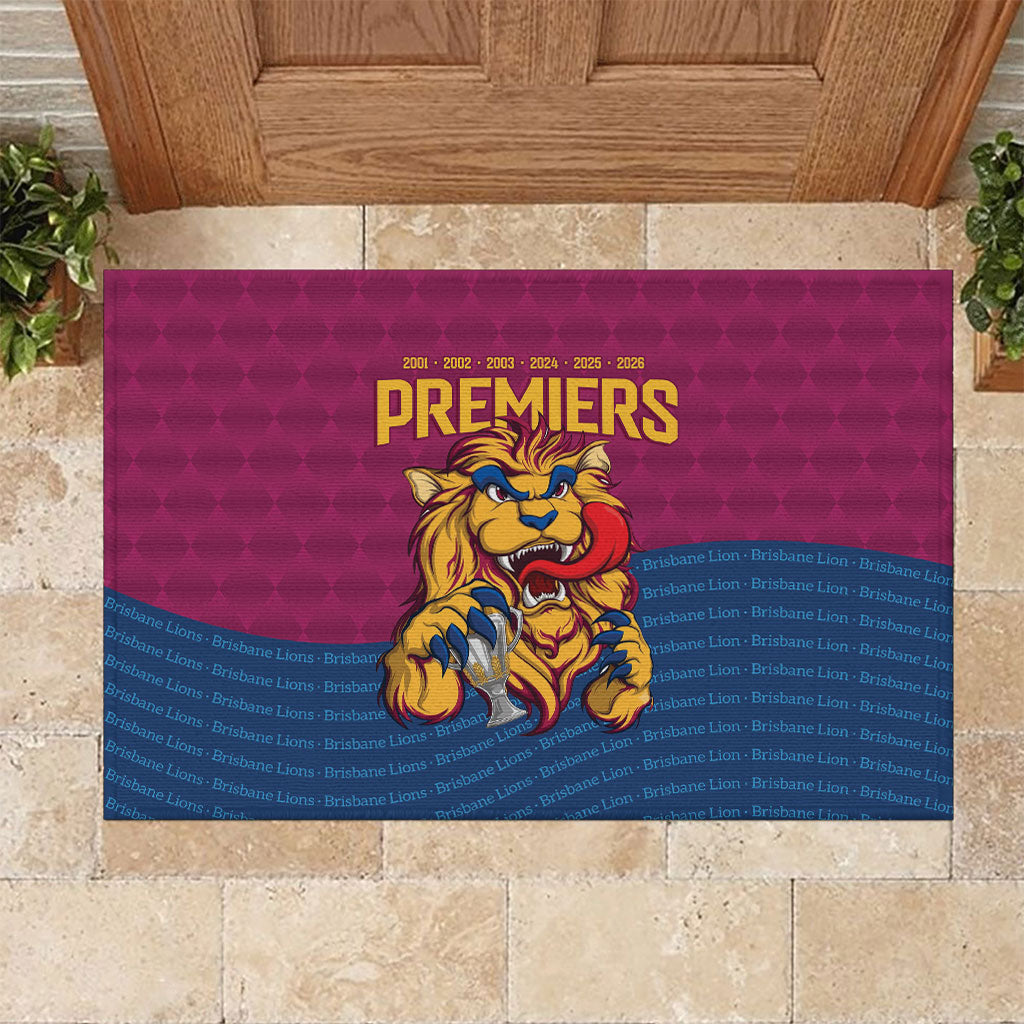 Brisbane Lions Back-to-Back Premiers Rubber Doormat
