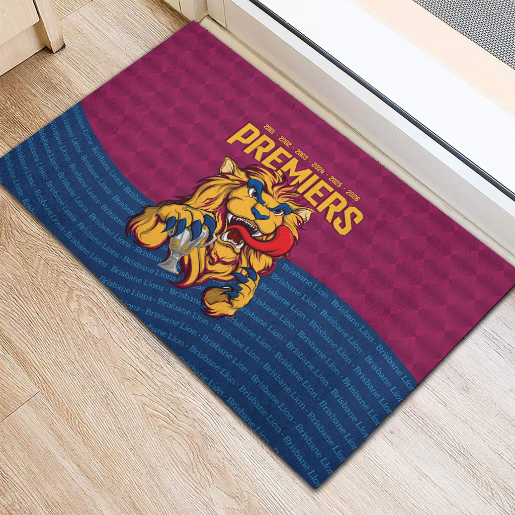 Brisbane Lions Back-to-Back Premiers Rubber Doormat