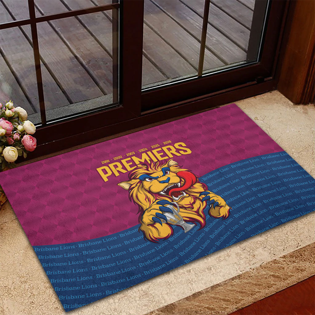 Brisbane Lions Back-to-Back Premiers Rubber Doormat