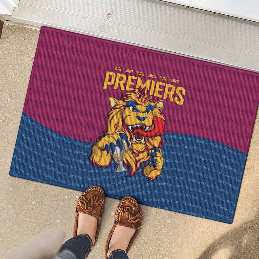 Brisbane Lions Back-to-Back Premiers Rubber Doormat