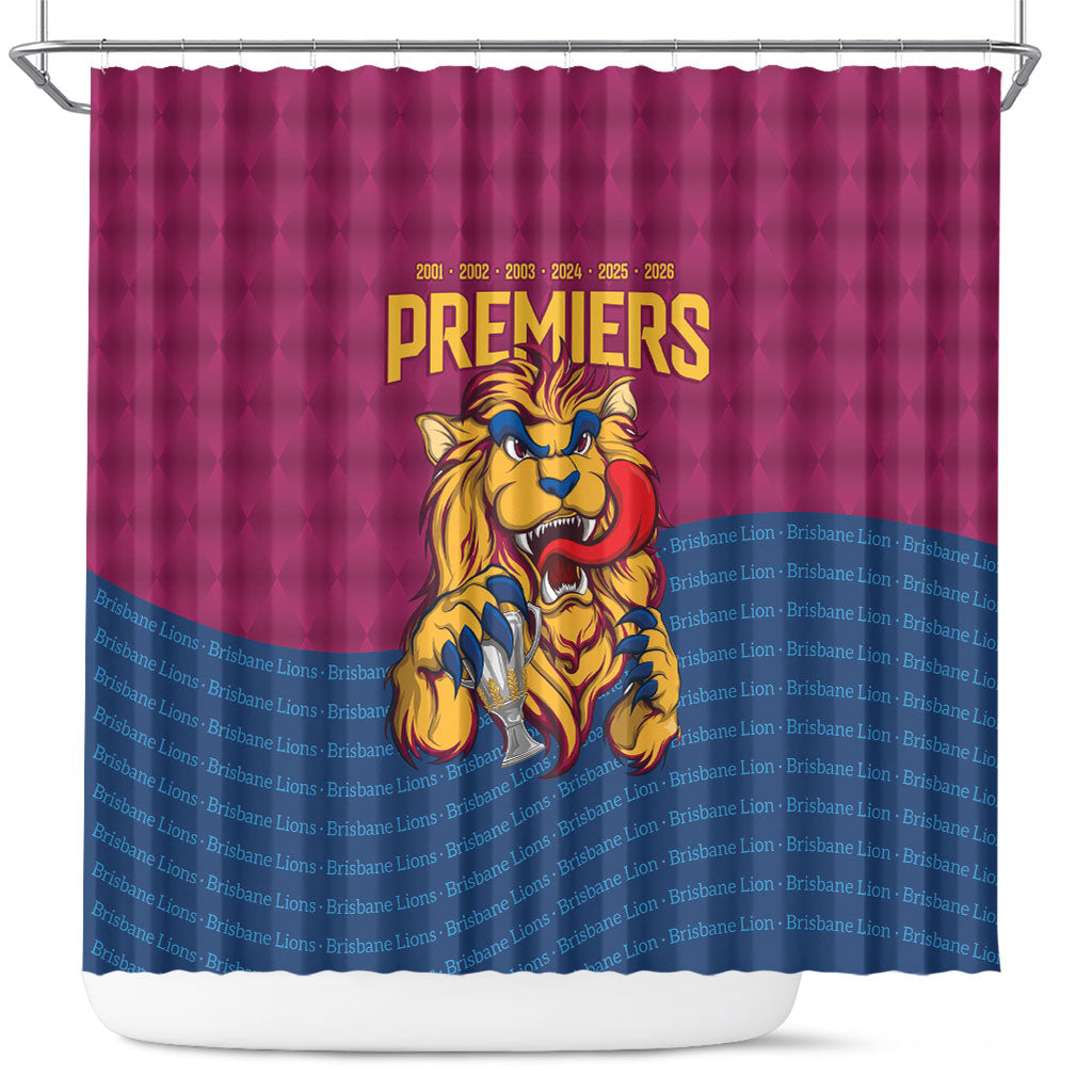 Brisbane Lions Back-to-Back Premiers Shower Curtain