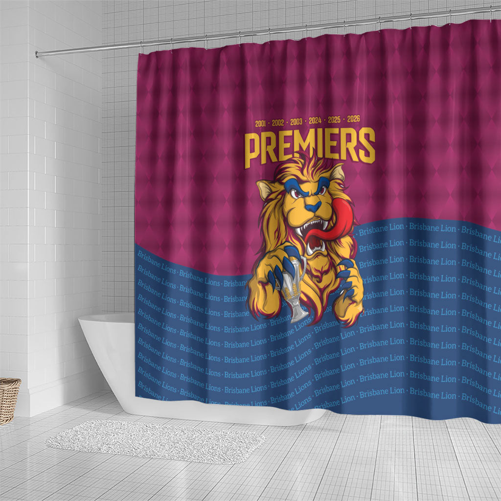 Brisbane Lions Back-to-Back Premiers Shower Curtain