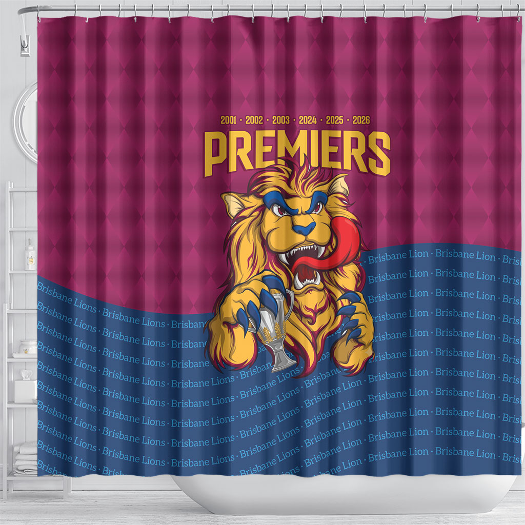 Brisbane Lions Back-to-Back Premiers Shower Curtain