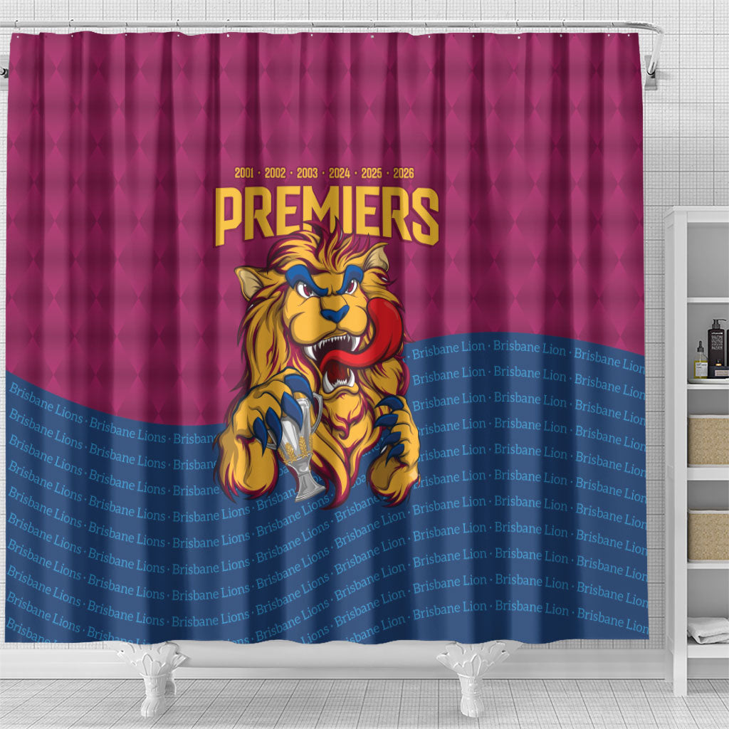Brisbane Lions Back-to-Back Premiers Shower Curtain