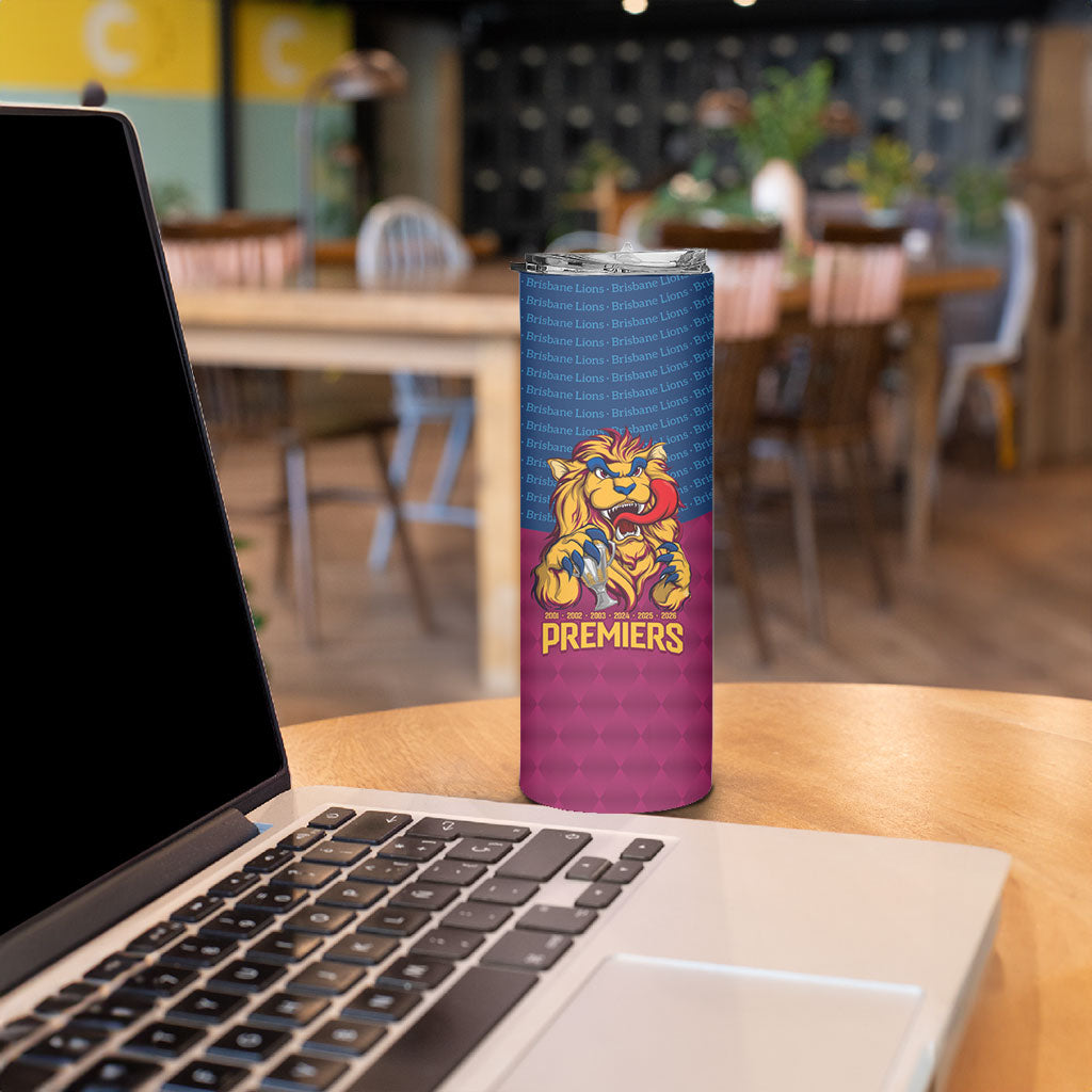 Brisbane Lions Back-to-Back Premiers Skinny Tumbler