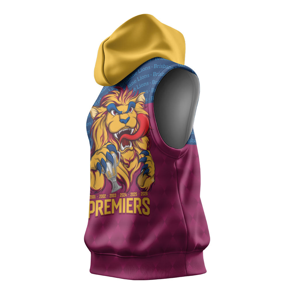 Brisbane Lions Back-to-Back Premiers Sleeveless Hoodie
