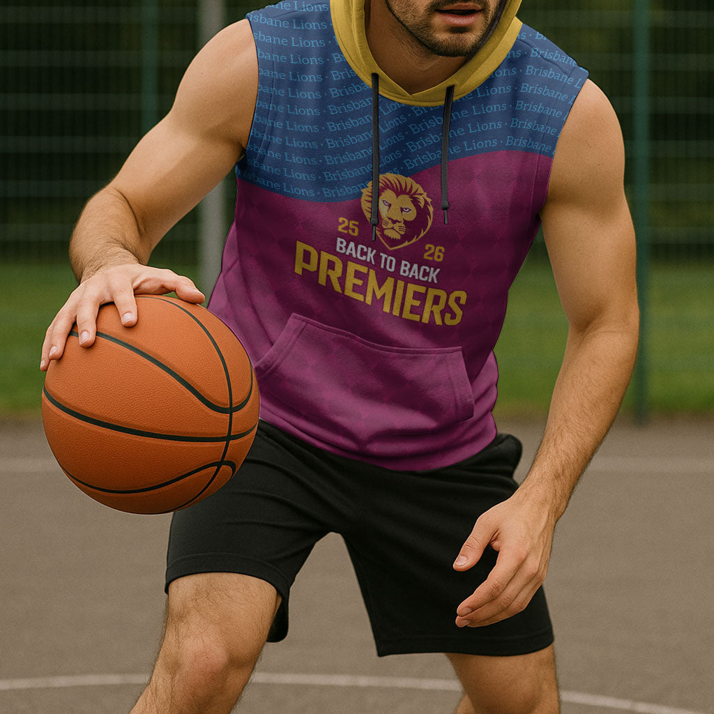 Brisbane Lions Back-to-Back Premiers Sleeveless Hoodie