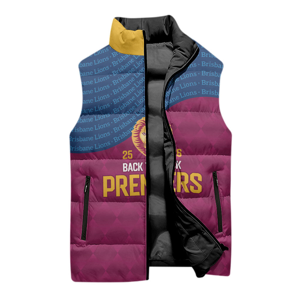 Brisbane Lions Back-to-Back Premiers Sleeveless Puffer Jacket