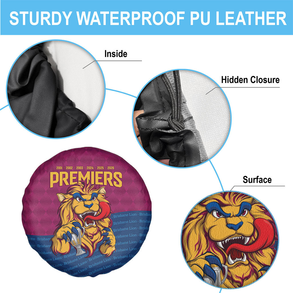Brisbane Lions Back-to-Back Premiers Spare Tire Cover