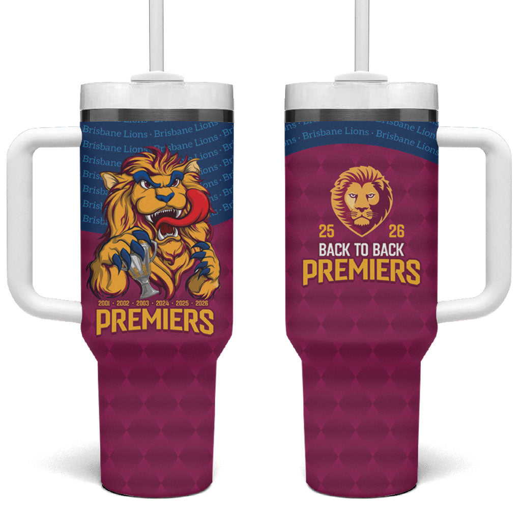 Brisbane Lions Back-to-Back Premiers Tumbler With Handle