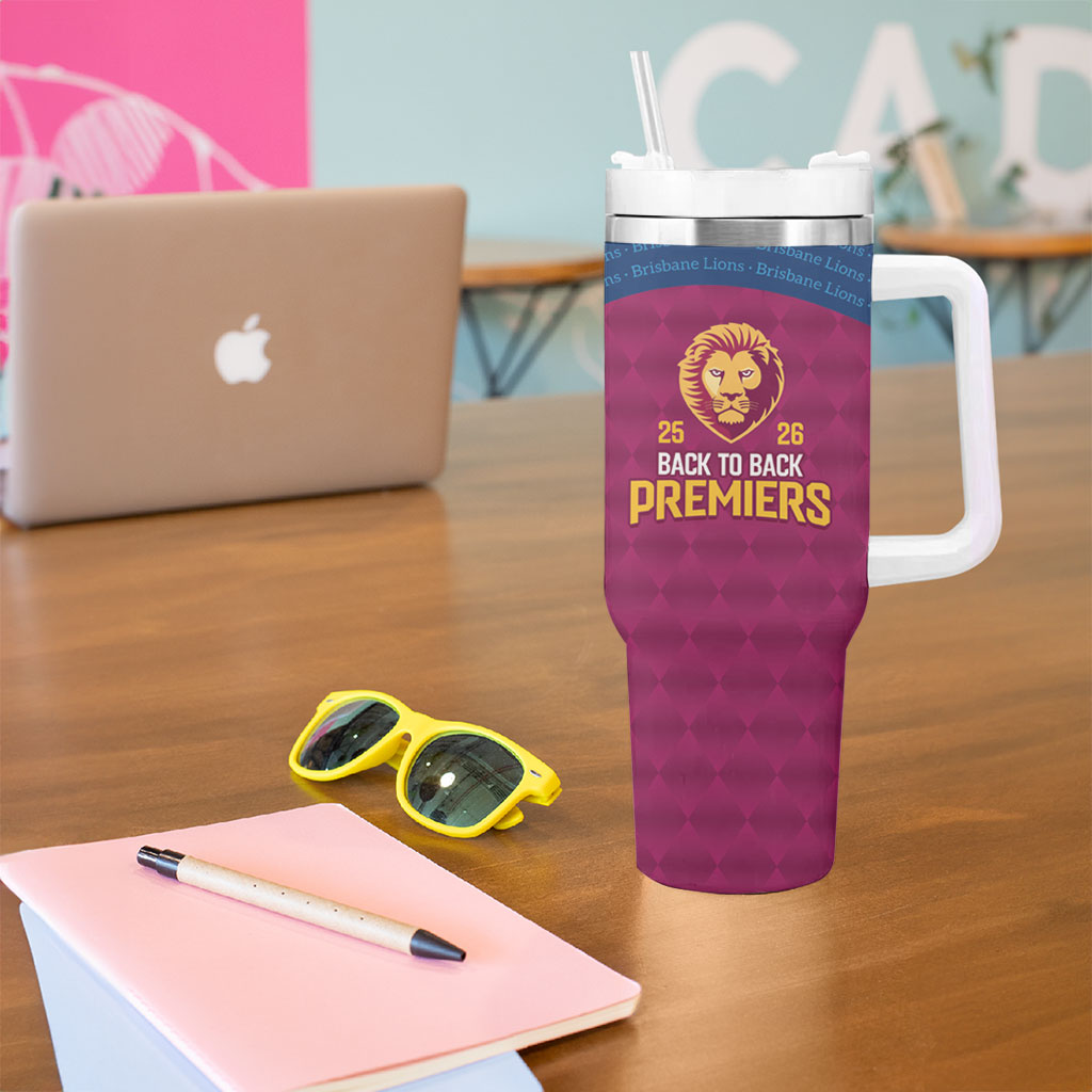 Brisbane Lions Back-to-Back Premiers Tumbler With Handle