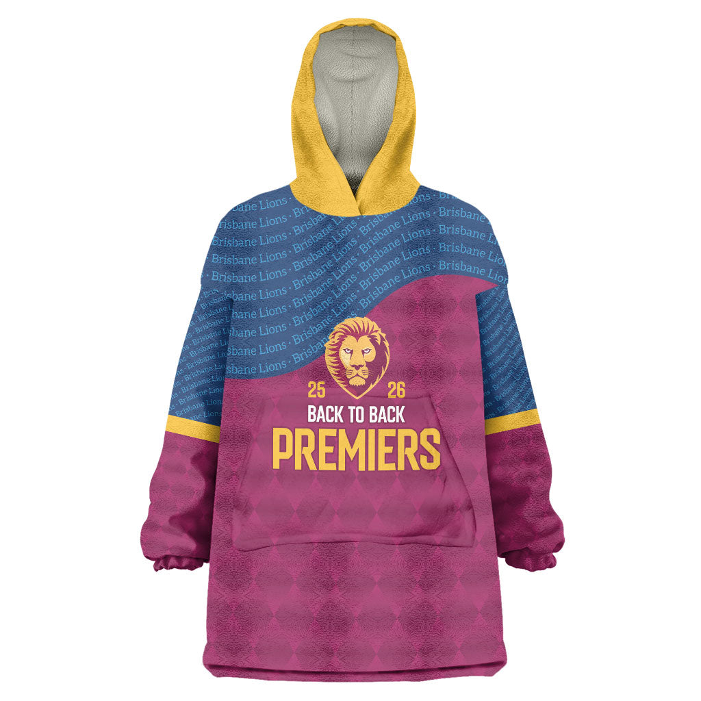 Brisbane Lions Back-to-Back Premiers Wearable Blanket Hoodie