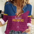 Brisbane Lions Back-to-Back Premiers Women Casual Shirt