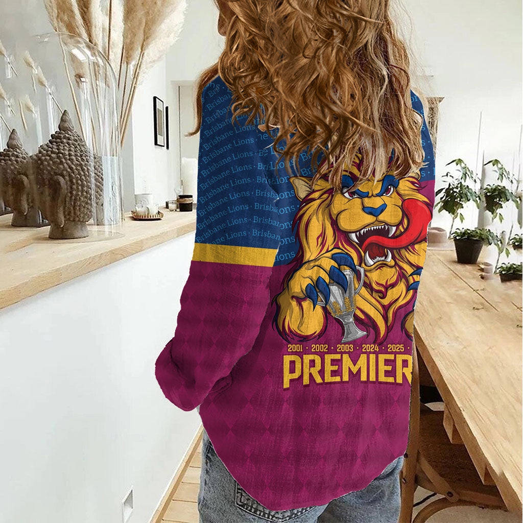 Brisbane Lions Back-to-Back Premiers Women Casual Shirt