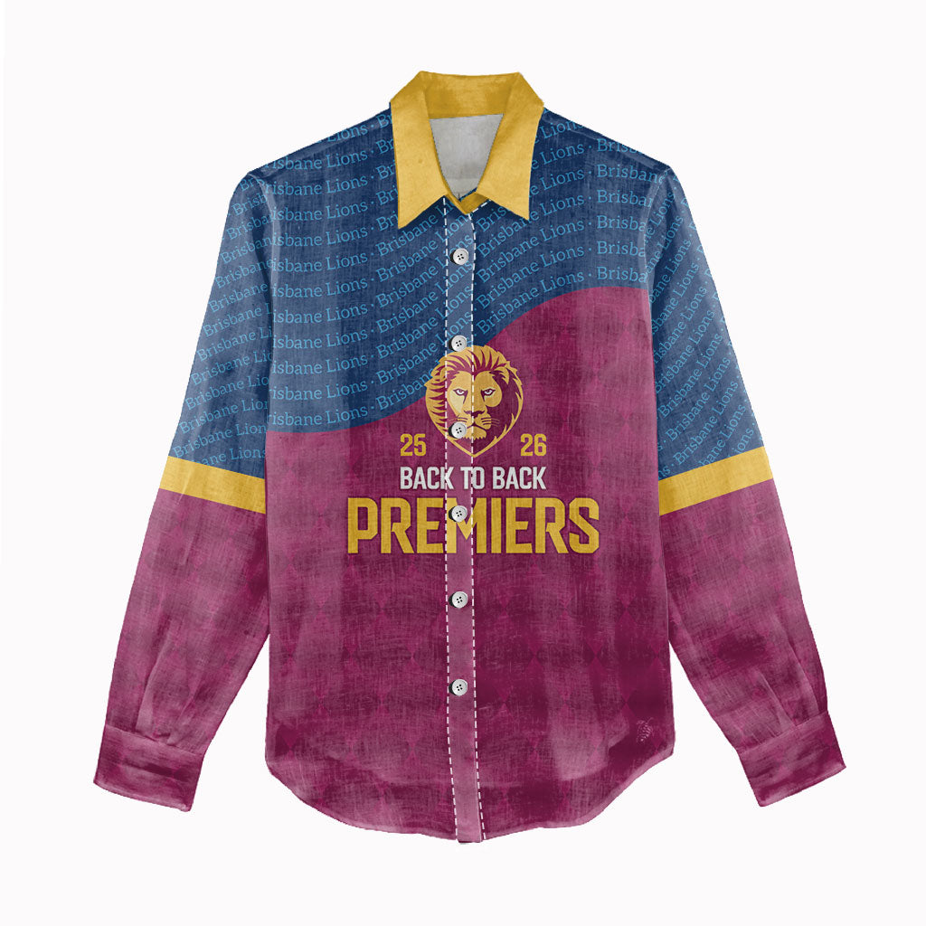 Brisbane Lions Back-to-Back Premiers Women Casual Shirt