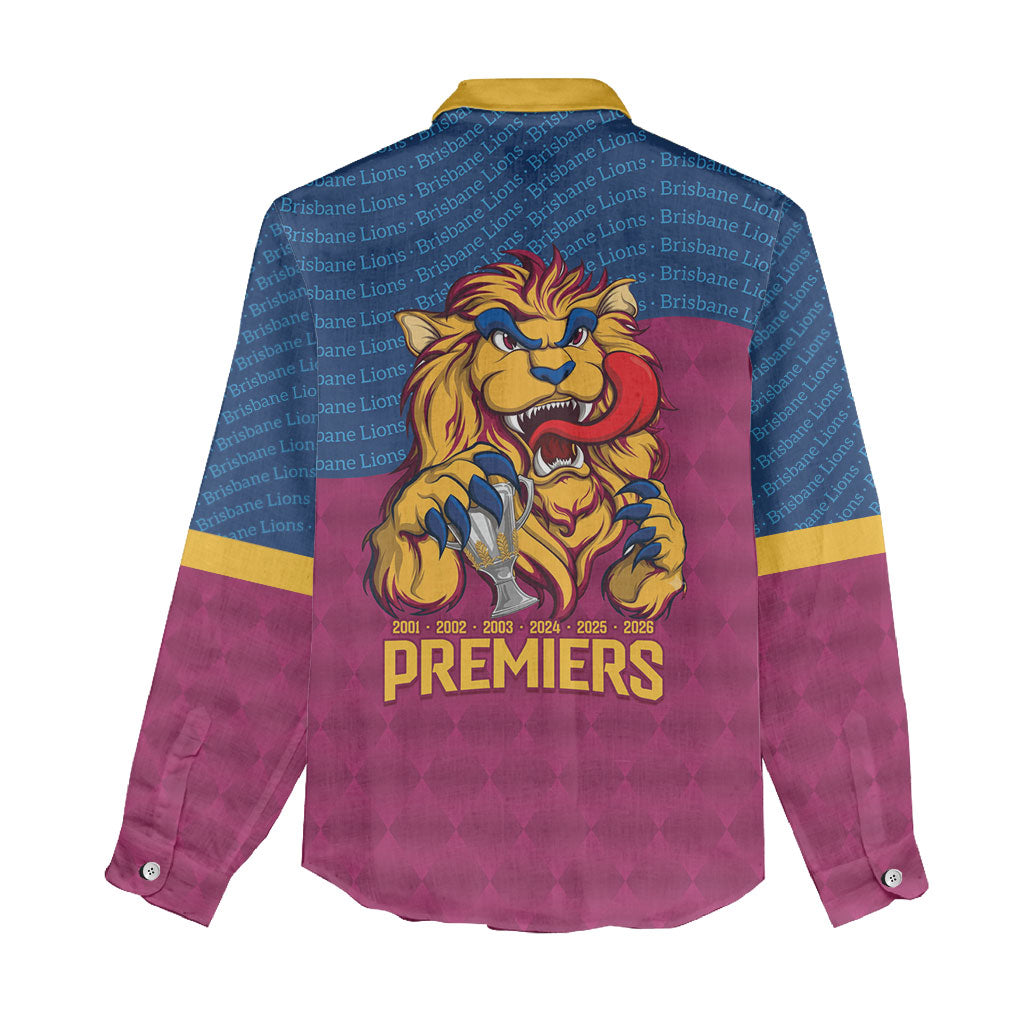 Brisbane Lions Back-to-Back Premiers Women Casual Shirt