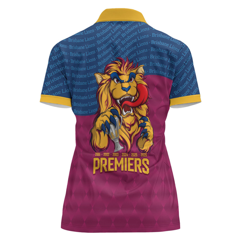 Brisbane Lions Back-to-Back Premiers Women Polo Shirt