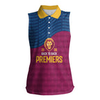 Brisbane Lions Back-to-Back Premiers Women Sleeveless Polo Shirt
