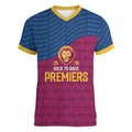 Brisbane Lions Back-to-Back Premiers Women V-Neck T-Shirt