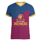 Brisbane Lions Back-to-Back Premiers Women V-Neck T-Shirt