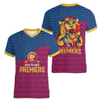 Brisbane Lions Back-to-Back Premiers Women V-Neck T-Shirt