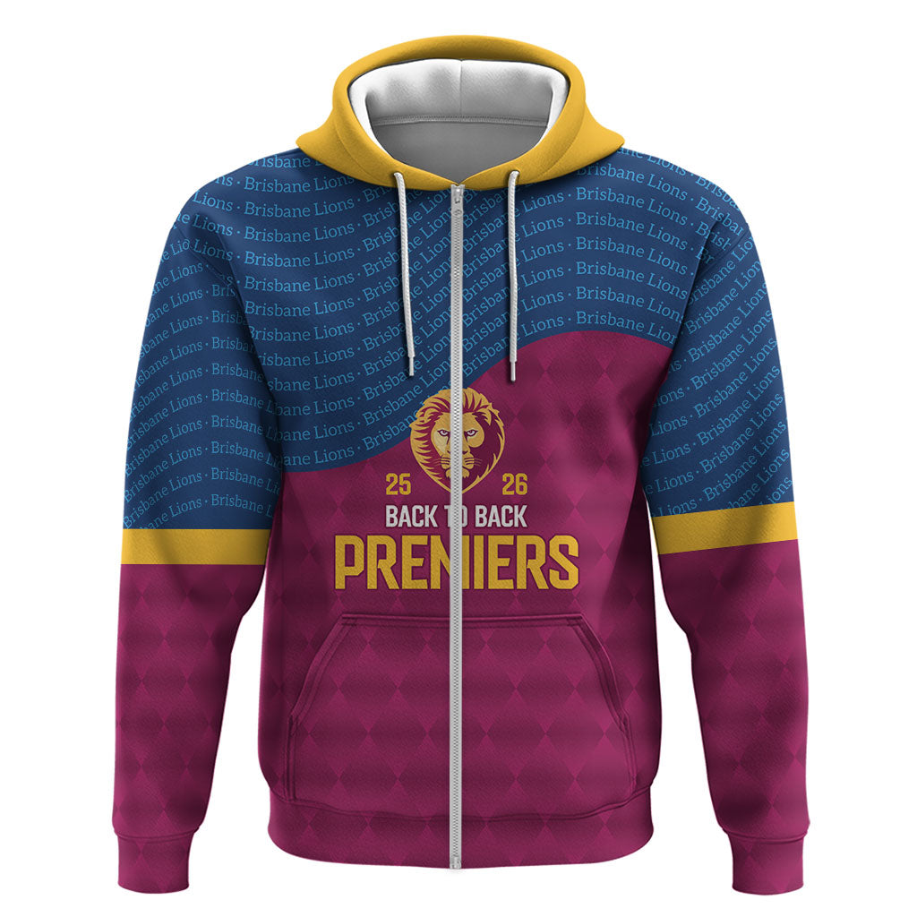 Brisbane Lions Back-to-Back Premiers Zip Hoodie