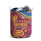 Brisbane Lions Championship Legacy Laundry Basket Six Premiership Years Aboriginal Dot Art