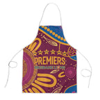 Brisbane Lions Championship Legacy Apron Six Premiership Years Aboriginal Dot Art