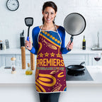 Brisbane Lions Championship Legacy Apron Six Premiership Years Aboriginal Dot Art