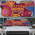Brisbane Lions Championship Legacy Auto Sun Shade Six Premiership Years Aboriginal Dot Art