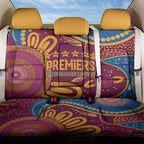 Brisbane Lions Championship Legacy Back Car Seat Cover Six Premiership Years Aboriginal Dot Art