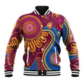 Brisbane Lions Championship Legacy Baseball Jacket Six Premiership Years Aboriginal Dot Art
