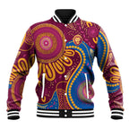 Brisbane Lions Championship Legacy Baseball Jacket Six Premiership Years Aboriginal Dot Art