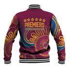 Brisbane Lions Championship Legacy Baseball Jacket Six Premiership Years Aboriginal Dot Art